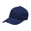 Navy heavy brushed cotton baseball cap with curved brim and six-panel construction
