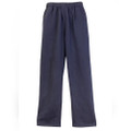 Navy fleece track pants with elasticated waistband and relaxed straight leg fit