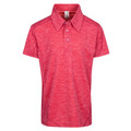 Kids raspberry marl polo shirt with three-button placket, spread collar and subtle space-dye texture