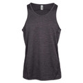 Charcoal marl sleeveless singlet with contrast stitching detail at neckline and armholes