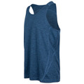 Slate blue marl CoolDry singlet with contrast stitching detail and curved hem
