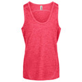 Kids coral marl poly singlet with scoop neck, sleeveless cut and subtle heathered texture