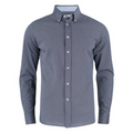 Mens Oxford Knit Jersey Shirt  Long Sleeves Navy JH307S Blank Clothing