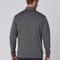 United Men's Half Zip Stretch Heather Sweater, a versatile pullover with a textured fabric and comfortable stretch, ideal for corporate or casual wear.