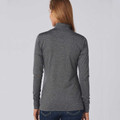 UNITED Ladies Half Zip Stretch Heather Sweater, a stylish women's performance pullover featuring a textured heathered fabric, flexible stretch for movement, and a versatile stand-up collar.