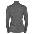 UNITED Ladies Half Zip Stretch Heather Sweater, a stylish women's performance pullover featuring a textured heathered fabric, flexible stretch for movement, and a versatile stand-up collar.