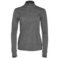 UNITED Ladies Half Zip Stretch Heather Sweater, a stylish women's performance pullover featuring a textured heathered fabric, flexible stretch for movement, and a versatile stand-up collar.