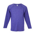 Purple NASH Kids Plain Heather Long Sleeve T-Shirt, a soft cotton-blend tee for children with a heathered fabric finish, perfect for layering or comfortable casual wear.