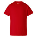 Bright red short sleeve crew neck t-shirt with smooth cotton finish and clean flat panel for decoration