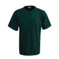 Bottle green kids crew neck short sleeve cotton t-shirt, plain front ideal for decoration