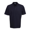 Navy Blue Carlton plain unisex short sleeve polo shirt made from 100% cotton jersey knit, a smooth classic design ideal for work uniforms and custom embroidery.