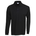 Black Plain ROYAL men's quick-dry short-sleeve polo shirt with contrast panels and piping, made from moisture-wicking polyester, ideal for sports and team uniforms.
