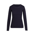 Navy long sleeve women's t-shirt with crew neck and fitted silhouette