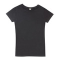 Charcoal grey women's fitted organic cotton tee with crew neck and short sleeves