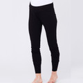 Black maternity lounge pants with fold-over waistband and fitted ankle cuffs