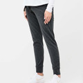 Charcoal grey organic jersey joggers with tapered legs and elasticated cuffs