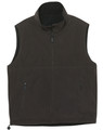 Charcoal grey reversible polar fleece vest with full zip closure and side pockets