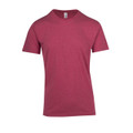 Heather crimson men's crew neck t-shirt with marled texture and modern fitted cut