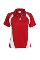 Red+White Grace Ladies Coolfast short sleeve polo shirt with mini waffle knit, ideal for activewear and team uniforms.