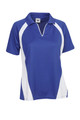 Royal+White Grace Ladies Coolfast short sleeve polo shirt with mini waffle knit, ideal for activewear and team uniforms.