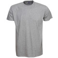 Grey marle crew neck t-shirt with slim fit silhouette and soft cotton construction