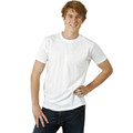 White slim fit crew neck t-shirt with short sleeves and smooth cotton construction