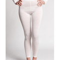 White full-length leggings with elasticated waistband and fitted silhouette