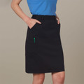 SELBY Ladies Stretch Utility Cargo Skirt featuring functional side cargo pockets, a comfortable stretch waistband, and durable easy-care fabric for healthcare and aged care uniforms.