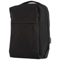 Charcoal heather textured executive laptop backpack with front zip pocket and top carry handle