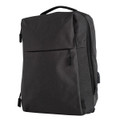 Charcoal heather textured executive laptop backpack with zip front pocket and top carry handle