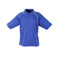 Royal+Gold Arlo Men's Cooldry Contrast Piping Raglan Polo Shirt, a moisture-wicking and quick-drying athletic top ideal for team uniforms, sports, or corporate wear.