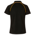 Black+Gold Arlo Men's Cooldry Contrast Piping Raglan Polo Shirt, a moisture-wicking and quick-drying athletic top ideal for team uniforms, sports, or corporate wear.