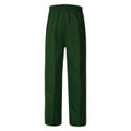 Forest green gaberdine school pants with elasticated waistband and centre front crease