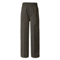 Olive boys school pants with elasticated waist, straight leg and front crease, flat lay packshot