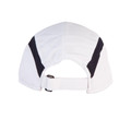 White polyester ripstop cap with black contrast side panels and adjustable back strap
