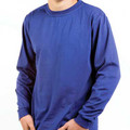 JORDAN Kids 100% cotton 200gsm plain long sleeve t-shirt in royal. Premium pre-shrunk cotton with spandex cuffs, regular fit, and excellent UPF sun protection rating.