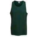 Forest green premium cotton singlet with scoop neckline and fitted armholes