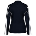 Navy White Merit ladies long-sleeve TrueDry contrast polo shirt, featuring moisture-wicking, anti-bacterial properties, and UV protection for women's sports and team uniforms.