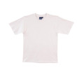 White unisex crew neck t-shirt with short sleeves and smooth cotton construction