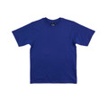 Royal blue crew neck t-shirt with short sleeves and smooth cotton front panel for decoration