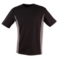 Black+Ash Plain MEDAL children's quick-dry t-shirt in CoolDry mesh with contrast side panels, featuring moisture-wicking and UPF 30+ UV protection for team sports.