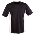 Black CoolDry mesh tee with white contrast side panels and crew neck