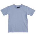 Periwinkle blue kids crew neck t-shirt with short sleeves and smooth flat chest panel for decoration