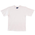 Blank kids traditional cotton crew neck white t-shirt by PERK, 210gsm combed cotton jersey, ideal for school uniforms and bulk purchase, with UPF 50+ protection.