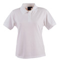 White | Shop Ladies Plain Deluxe Short Sleeve Polo Shirt