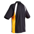 Navy+White+Gold EMU Men's Cooldry Tri Colour Contrast Polo Shirt, a quick-dry, moisture-wicking top with three contrasting colors, ideal for team uniforms or corporate sportswear.