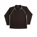 Black+White SAINT Men's Cooldry Long Sleeve Contrast Polo, a quick-dry, moisture-wicking top with contrasting trim, ideal for corporate uniforms or outdoor work.