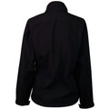 Black softshell fleece jacket shown from back with high collar and smooth exterior finish