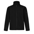 Black TRUTH Men's Stretchy Softshell High-Tech Jacket, a windproof and water-resistant performance jacket with 4-way stretch fabric and a soft fleece interior for outdoor training.