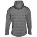 JASPER Men's Bonded Heather Quilted Jacket featuring a stylish grey heathered fabric, insulated quilted body panels for warmth, and bonded sleeves for a modern, athletic silhouette.